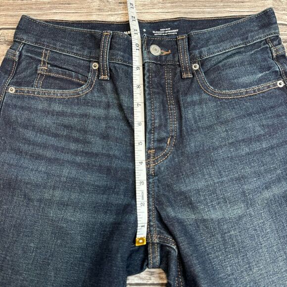 Old Navy Women's High-Rise Slouchy Straight Crop Button Fly Jeans 0 Blue Denim - Picture 11 of 12